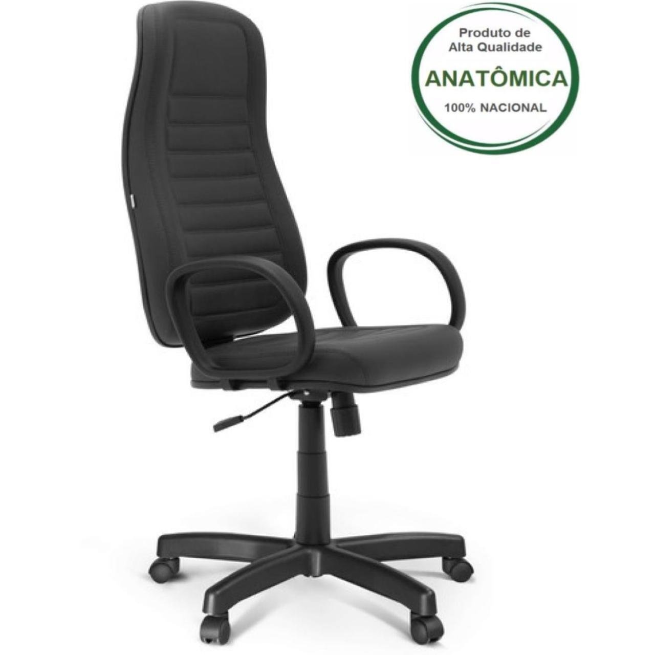 Cadeira Escritório Presidente ALTA c BRAÇO CORSA – COR PRETO 32958