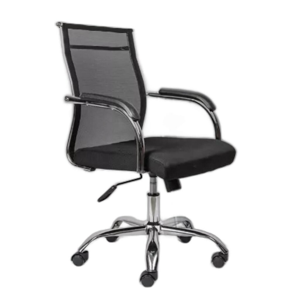 Cadeira Diretor Tela Mesh DUBAI Giratória Cromada – PMD – 31020