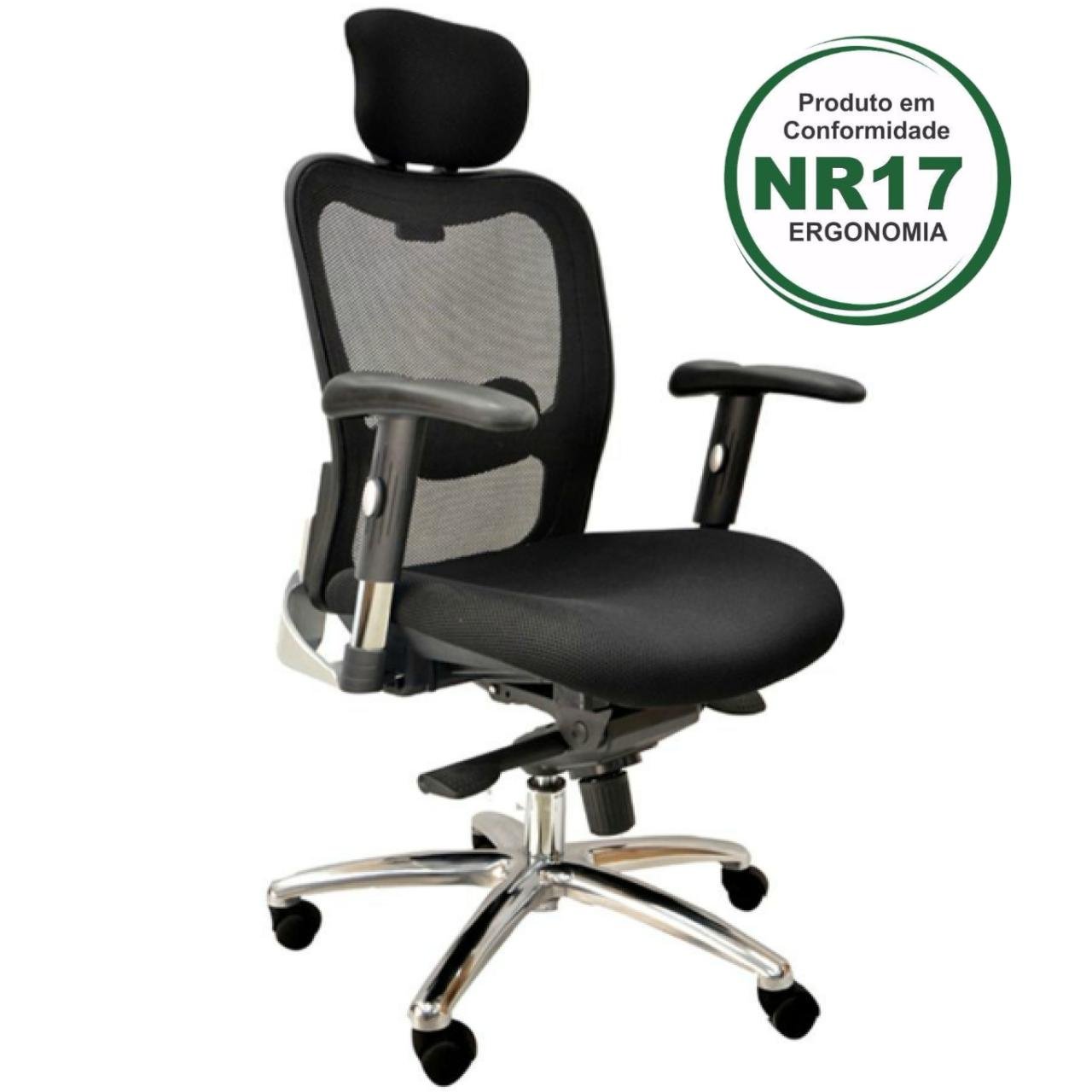 Poltrona Presidente TELA – MK-4002 – New Ergon – Cor Preta – 30014