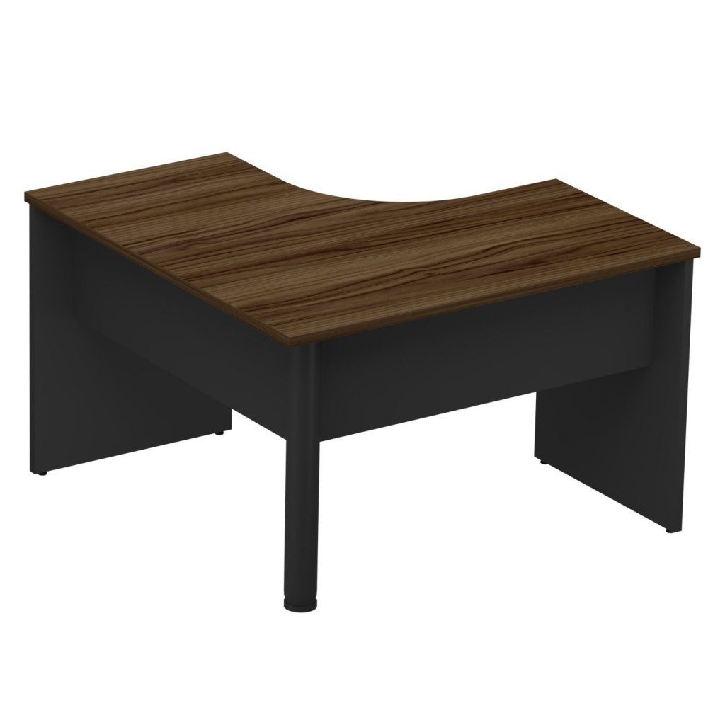 Mesa Angular em L Cor Nogal com Preto – MT-02