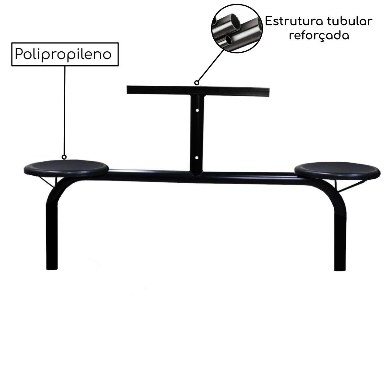 Mesa para Refeitório 8 Lugares MDP Branco de 25 mm – FIXO – ART VIVA – 50045 — foto 3