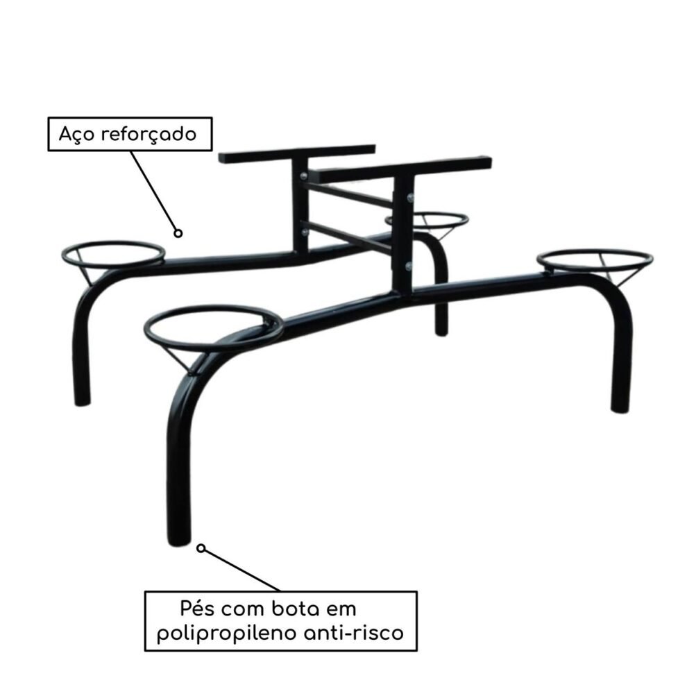 Mesa para Refeitório Fixo 04 Lugares MDP BRANCO DE 25 MM – ART VIVA – 50052 — foto 2