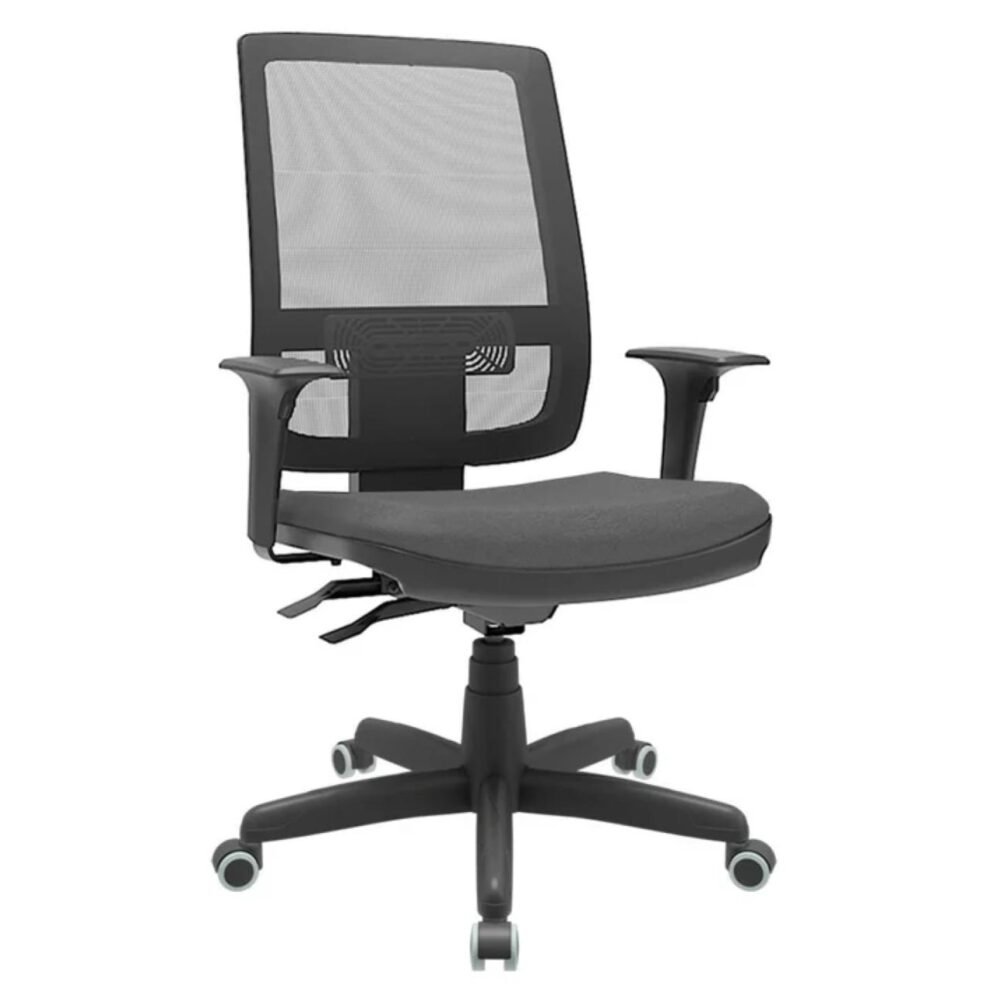 Poltrona DIRETOR Brizza BACKSYSTEM em TELA Preta – PLAXMETAL – 30003