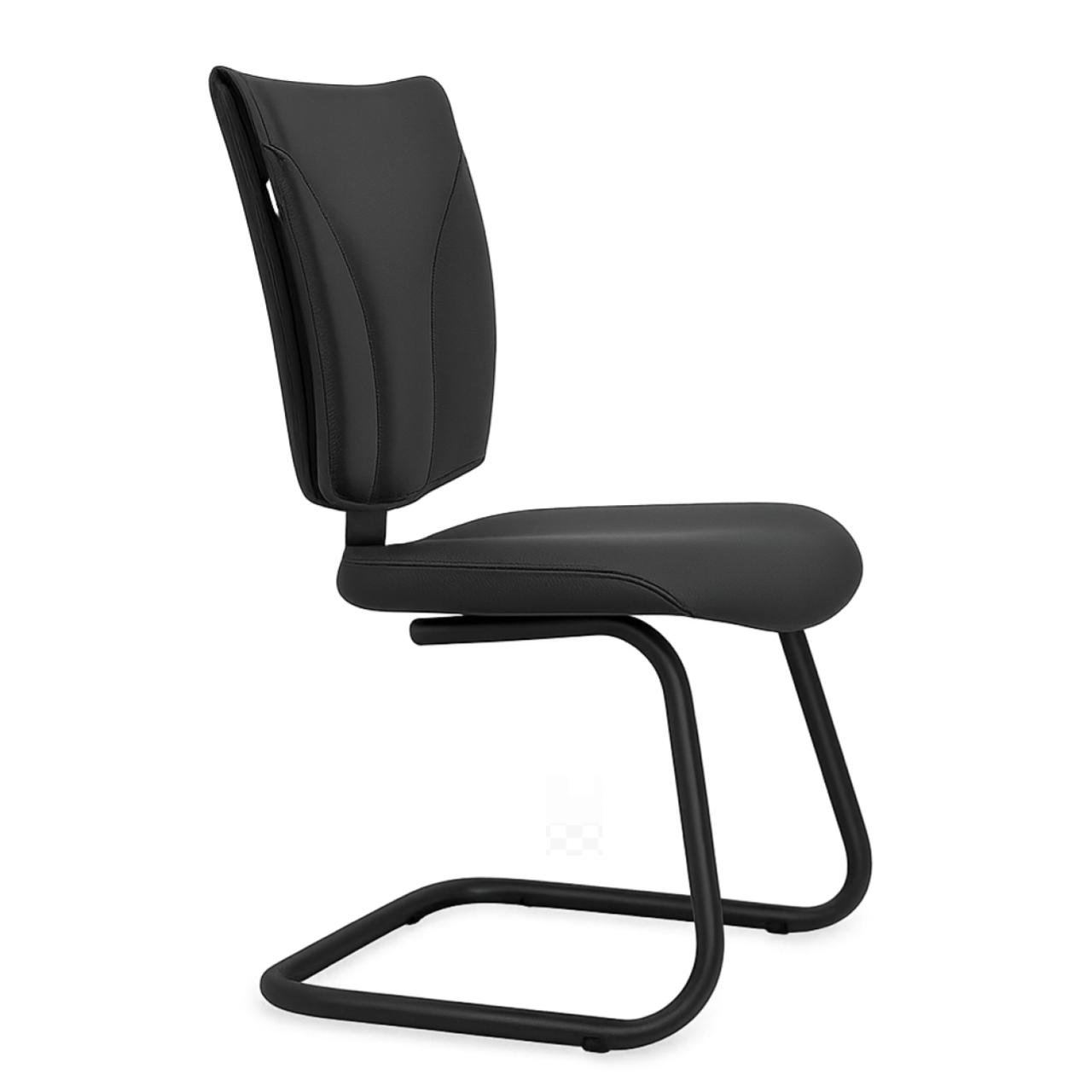 Cadeira Escritório B-ONE Base em “S” Preta – Corino Preto – 31032