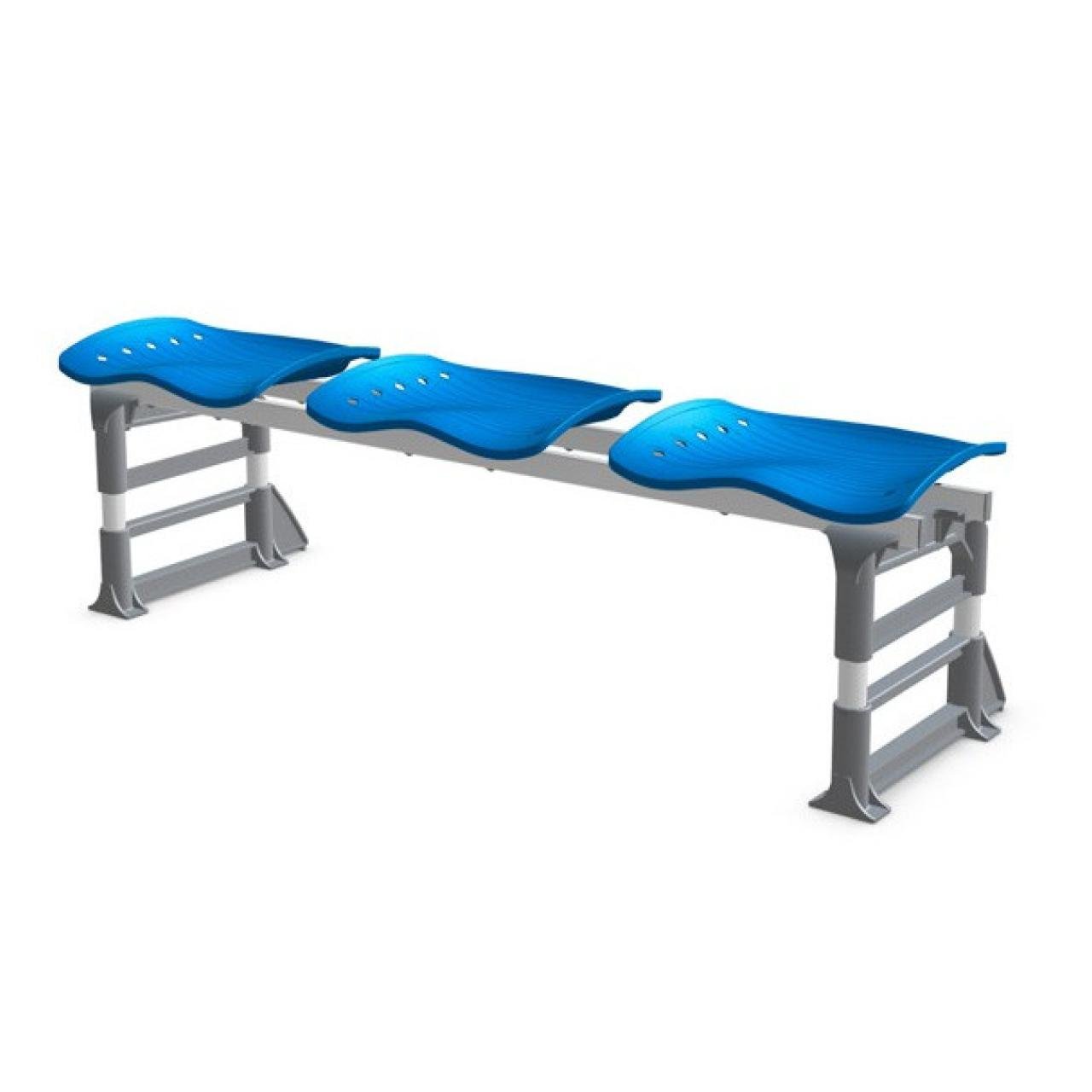 Banco para Vestiário com 03 Lugares – Cor Azul 10113