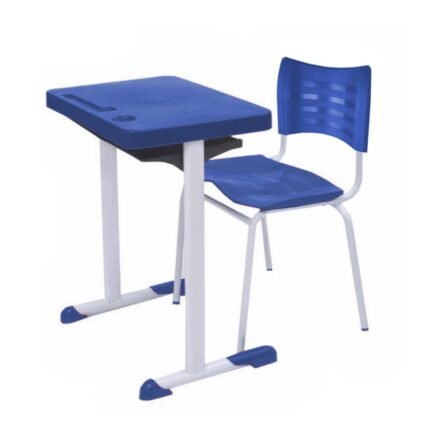 Kit Escolar Individual (Mesa e Cadeira) – ADULTO – TAMPO PLÁSTICO MRPLAST- 54000