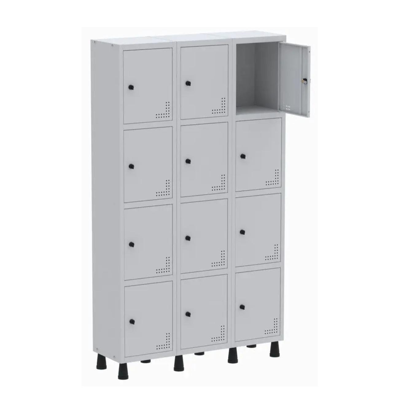 Roupeiro de Aço PAM c/ 12 Portas PEQUENAS – 1,80×1,03×0,32m – CZ/CZ – PANDIN – 74207