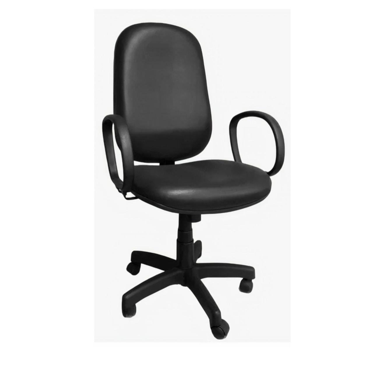 Cadeira Presidente BAIXA LISA ( BRAÇO CORSA ) – COR PRETA – Divulga Móveis – 30101