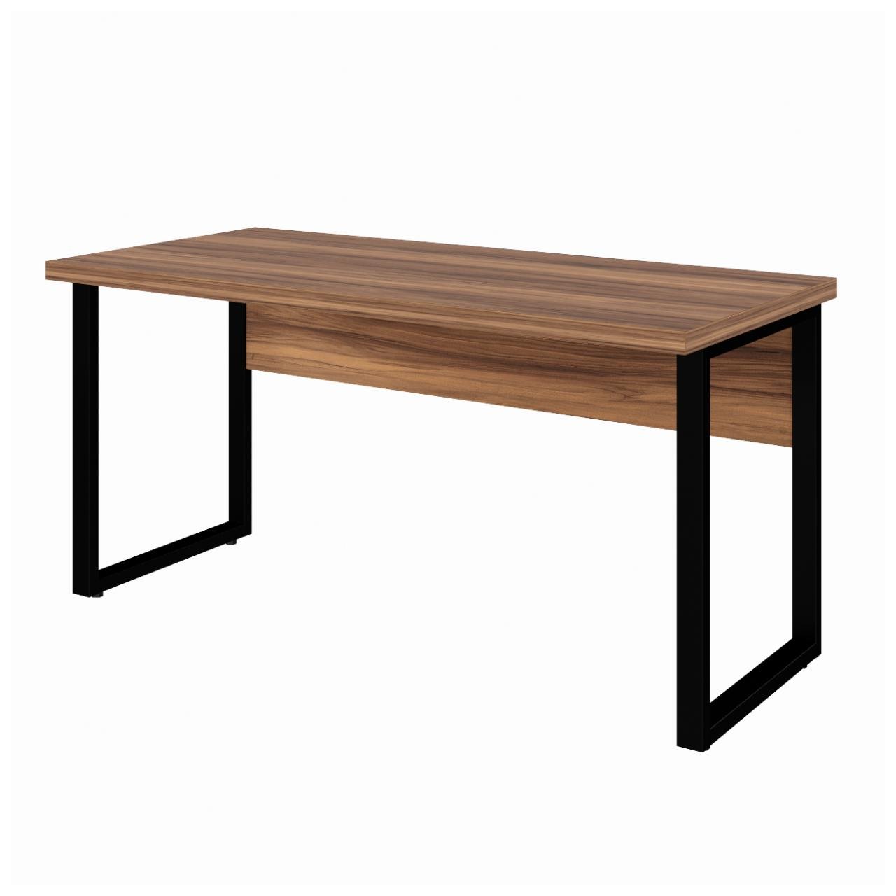 Mesa Escritório PÉ QUADRO 1,50×0,60m -S/ Gavetas – NOGAL SEVILHA/PRETO – 24472