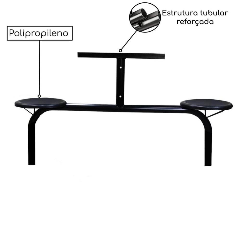 Mesa p Refeitório Fixo 06 Lugares MDP BRANCO DE 25 MM – ART VIVA – 50050 — foto 3