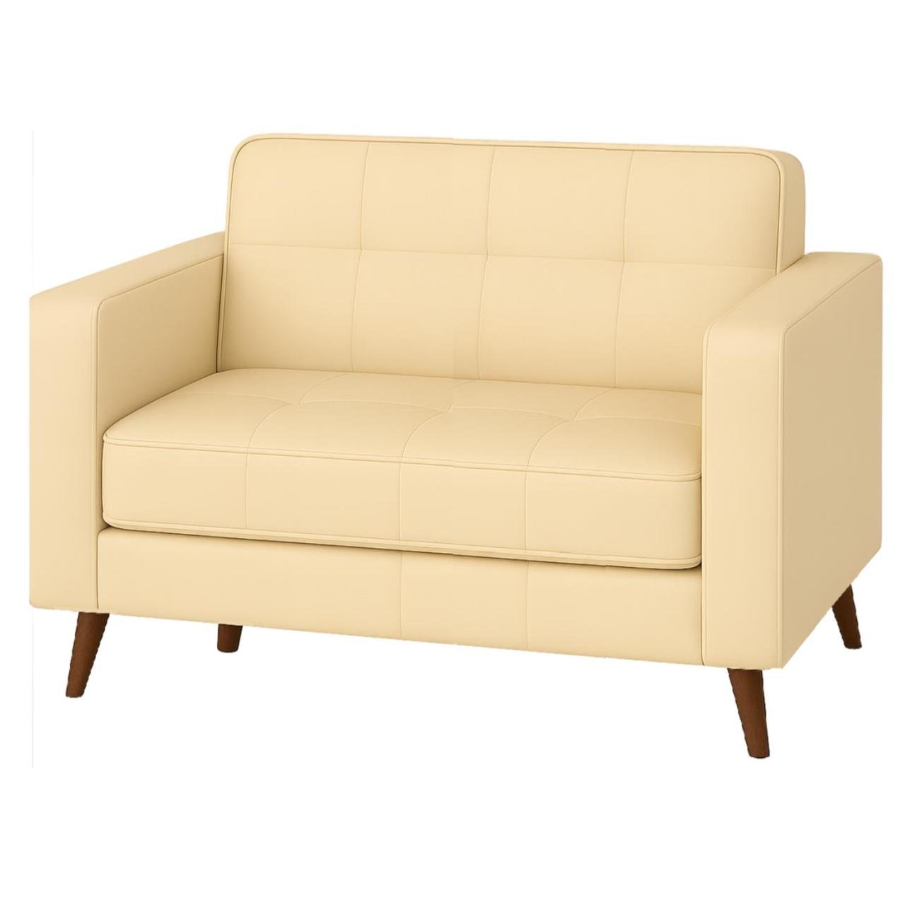 Poltrona para Escritório ROMA 02 Lugar – Corino – Cor AREIA – 60062