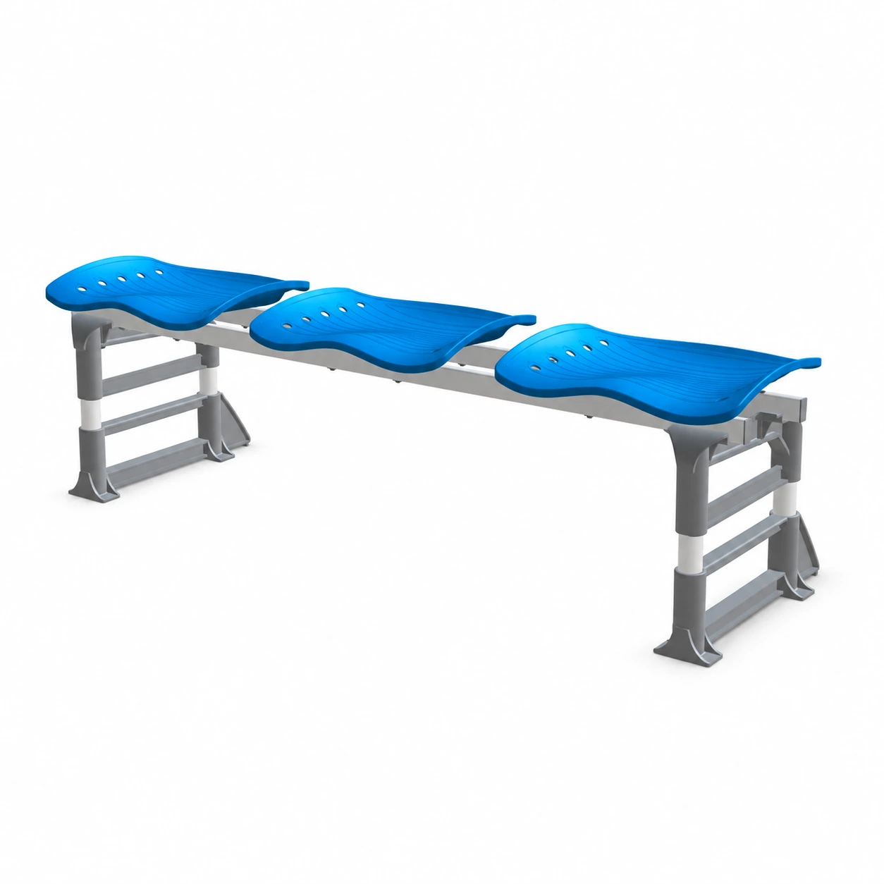 Banco para Vestiário com 03 Lugares – Cor Azul 10113