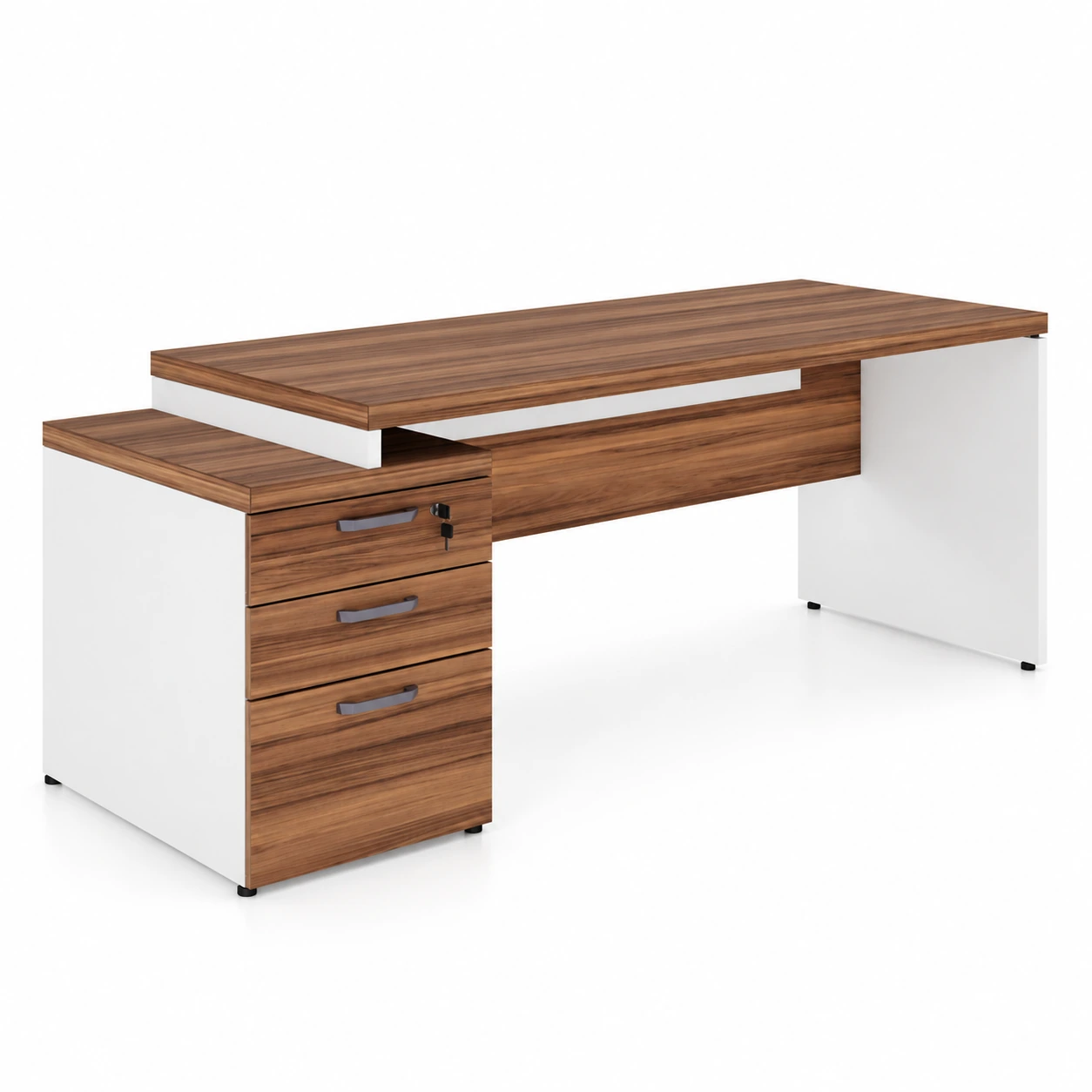 Mesa PEDESTAL RETA (03 Gav.) – 1,92X0,70m – WORKSTART – NOGAL SEVILHABRANCO- 34405