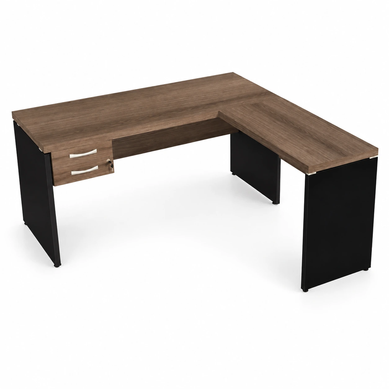 Mesa em L 25mm Linha Fácil C/ Auxiliar e Gavetas – MS-02