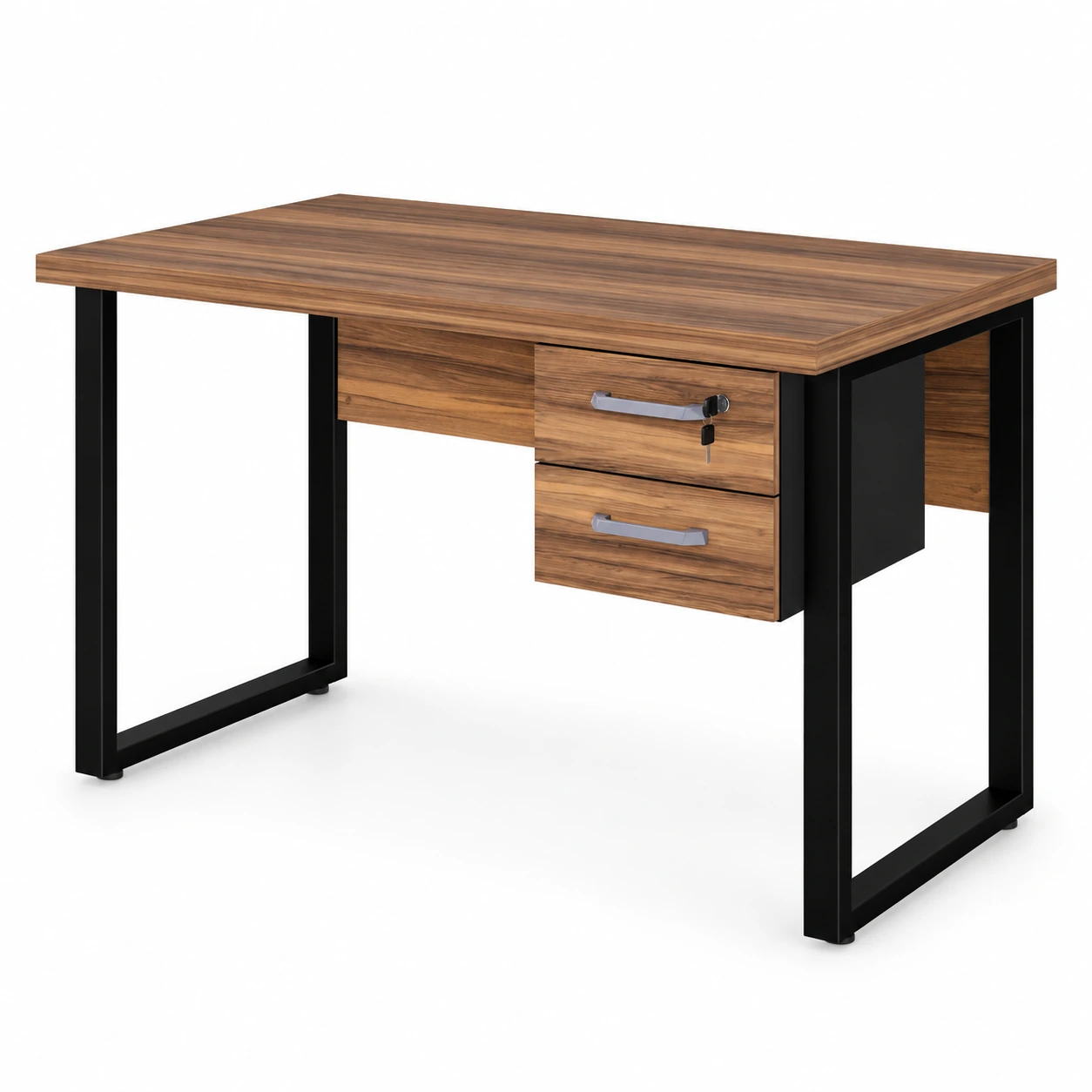 Mesa Escritório PÉ QUADRO – 1,20×0,60m – C Gavetas – NOGAL SEVILHAPRETO – 24471